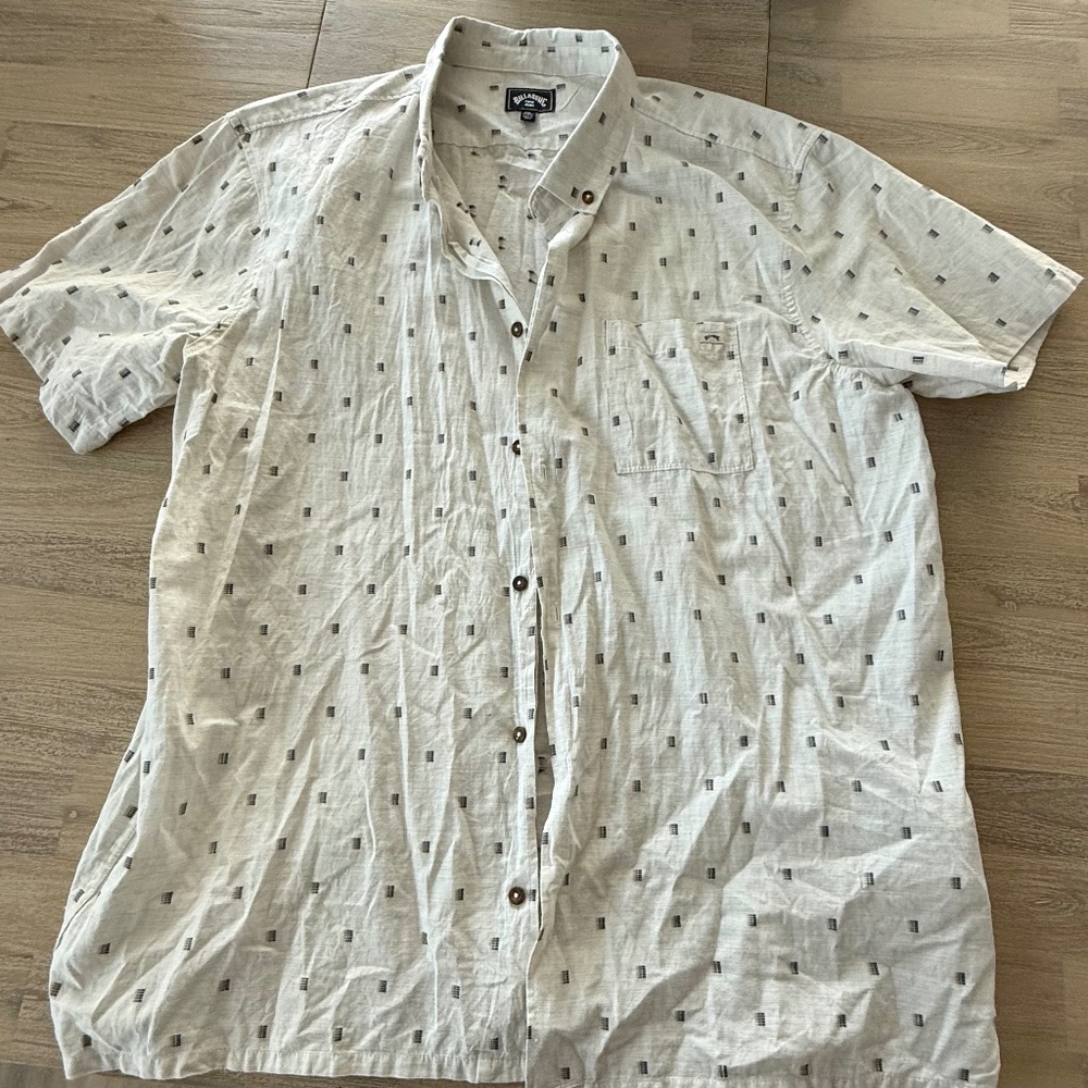 Mens Billabong Button Down Cotton Short Sleeve Shirt XXL